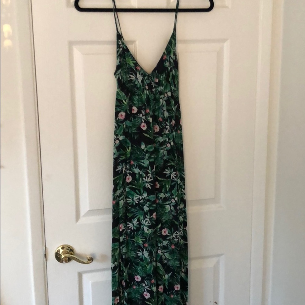 Tropical floral print maxi
